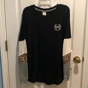 Pink Victoria’s Secret varsity Long sleeve tee